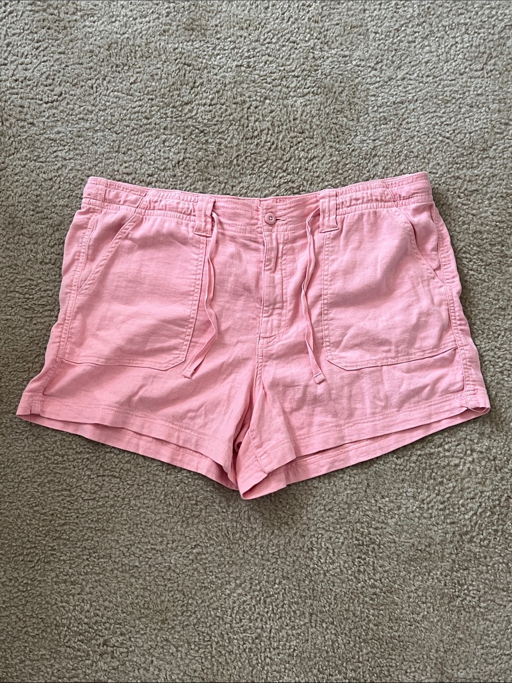 Women’s Peach Colored Drawstring Casual Shorts